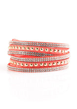 Load image into Gallery viewer, I BOLD You SO Orange Coral Double Wrap Bracelet