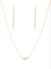 Load image into Gallery viewer, In-Flight Fashion Gold Leaf Necklace and Earrings