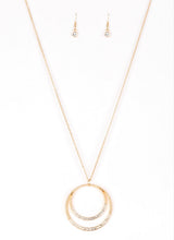 Load image into Gallery viewer, Front and EPICENTER Gold Necklace and Earrings