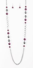 Load image into Gallery viewer, Uptown Talker Purple and Silver Necklace and Earrings