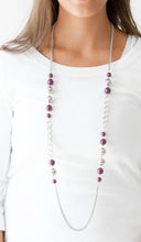 Load image into Gallery viewer, Uptown Talker Purple and Silver Necklace and Earrings