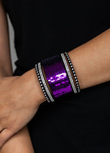 Load image into Gallery viewer, "Flip the Script" Purple Sequin Wrap Bracelet
