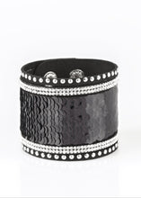 Load image into Gallery viewer, "Flip the Script" Black Sequin Wrap Bracelet