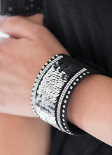 Load image into Gallery viewer, "Flip the Script" Black Sequin Wrap Bracelet