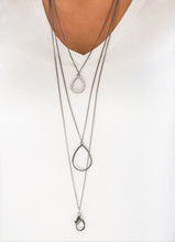 Load image into Gallery viewer, Make the World Sparkle Black Lanyard and Earrings