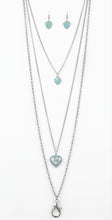 Load image into Gallery viewer, Heart Song Green Lanyard and Earrings