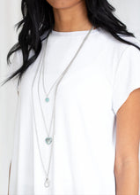 Load image into Gallery viewer, Heart Song Green Lanyard and Earrings