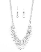 Load image into Gallery viewer, Valentines Day Drama Silver and Bling Necklace and Earrings
