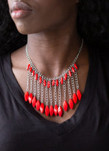 Load image into Gallery viewer, Venturous Vibes Red Necklace and Earrings