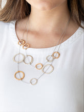 Load image into Gallery viewer, Ageless Aesthetics Silver and Gold Necklace and Earrings