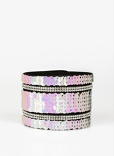 Load image into Gallery viewer, Flip Your Colors White/Multicolored Sequin Wrap Bracelet