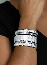Load image into Gallery viewer, Flip Your Colors White/Multicolored Sequin Wrap Bracelet