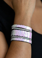Load image into Gallery viewer, Flip Your Colors White/Multicolored Sequin Wrap Bracelet