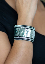 Load image into Gallery viewer, "Flip the Script" Green Sequin Wrap Bracelet