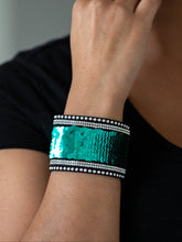 Load image into Gallery viewer, "Flip the Script" Green Sequin Wrap Bracelet