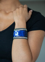 Load image into Gallery viewer, MERMAIDS Have More Fun Royal Blue/Silver Sequin Wrap Bracelet