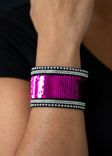 Load image into Gallery viewer, Flip the Script PINK/BLACK Sequin Wrap Bracelet