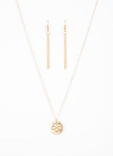 Load image into Gallery viewer, Home Is Where Mom Is Gold Necklace and Earrings