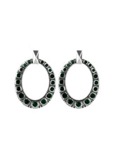 Load image into Gallery viewer, All For Glow Green and Silver Bling Earrings