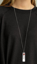 Load image into Gallery viewer, Because Of The Brave Red and Silver Necklace and Earrings