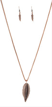 Load image into Gallery viewer, Feather Forager Copper Necklace and Earrings