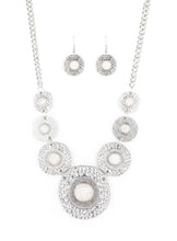 Load image into Gallery viewer, Tiger Trap White Necklace and Earrings