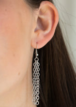 Load image into Gallery viewer, Intensely Illuminated Orange and Silver Necklace and Earrings