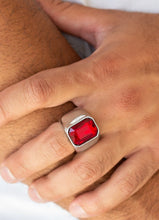 Load image into Gallery viewer, Scholar Men's/Unisex Red and Silver Ring
