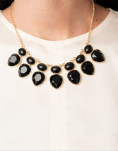 Load image into Gallery viewer, Modern Masquerade Black Necklace and Earrings