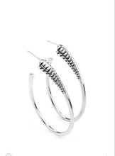 Load image into Gallery viewer, Fully Loaded Silver Hoop Earrings