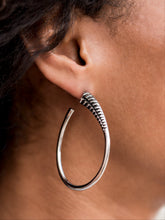 Load image into Gallery viewer, Fully Loaded Silver Hoop Earrings