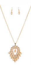 Load image into Gallery viewer, Teasable Teardrops Gold Necklace and Earrings
