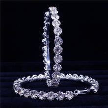 Load image into Gallery viewer, Blinged Out Deluxe Hoop Earrings (assorted colors to choose from)