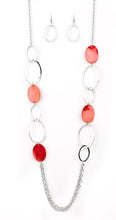 Load image into Gallery viewer, Kaleidoscope Coasts Red Necklace and Earrings