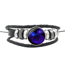 Load image into Gallery viewer, Cycle of the Stars Black Men's/Unisex Bracelet (Choose from 12 zodiac signs)