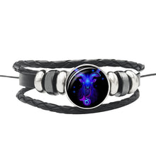 Load image into Gallery viewer, Cycle of the Stars Black Men's/Unisex Bracelet (Choose from 12 zodiac signs)