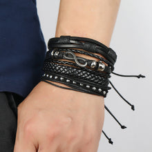 Load image into Gallery viewer, Infinity and Beyond Black Unisex Bracelet Set (set of 4)