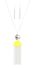 Load image into Gallery viewer, Color Me Neon Yellow/Green Necklace and Earrings