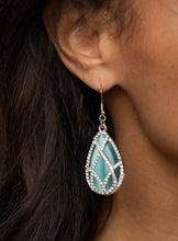 Load image into Gallery viewer, "Crawling With Couture" Blue Cat's Eye Earrings