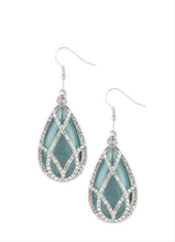 Load image into Gallery viewer, "Crawling With Couture" Blue Cat's Eye Earrings