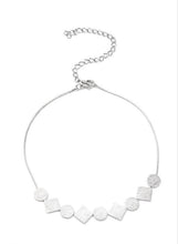 Load image into Gallery viewer, Don't Get Bent Out Of Shape Silver Choker Necklace and Earrings