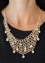 Load image into Gallery viewer, Fishing for Compliments Gold and Bling Necklace and Earrings