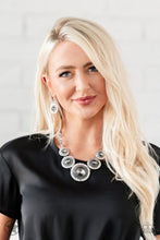 Load image into Gallery viewer, Global Glamour Silver and Bling Necklace and Earrings
