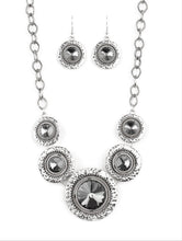 Load image into Gallery viewer, Global Glamour Silver and Bling Necklace and Earrings