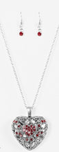 Load image into Gallery viewer, Heartless Heiress Red Heart Necklace and Earrings