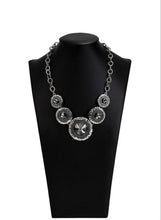 Load image into Gallery viewer, Global Glamour Silver and Bling Necklace and Earrings