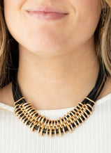Load image into Gallery viewer, Lock, Stock, and SPARKLE Black and Gold Necklace and Earrings