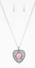 Load image into Gallery viewer, One Heart Pink Necklace and Earrings