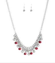 Load image into Gallery viewer, Party Spree Red Necklace and Earrings