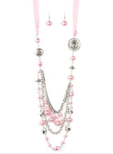 Load image into Gallery viewer, All The Trimmings Light Pink Necklace and Earrings